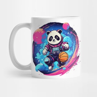 Panda playing basketball in space Mug